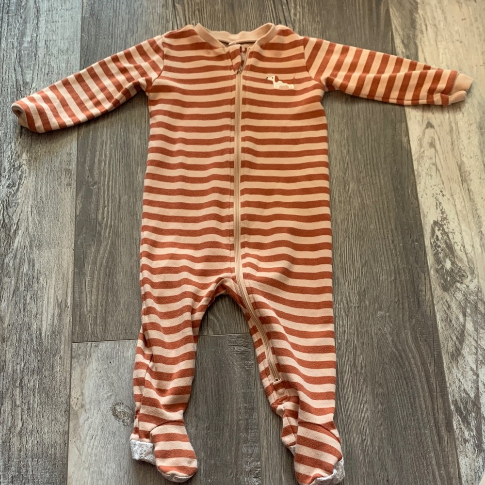 Pekkle Striped Brown and White Kids One Piece